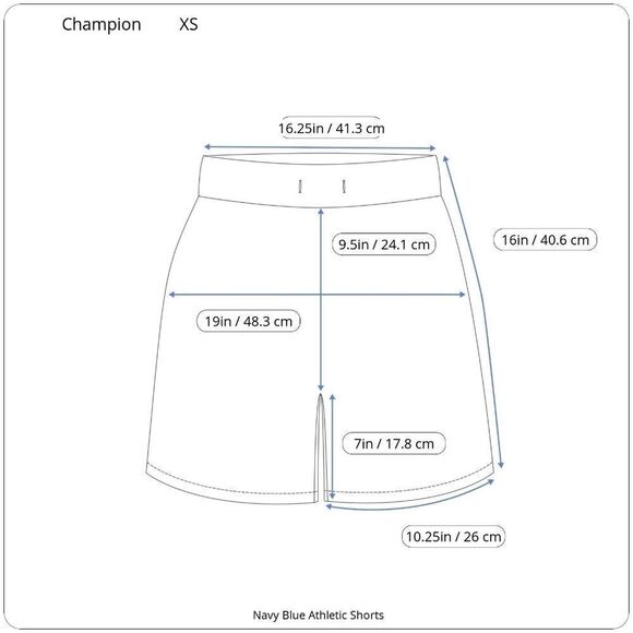 Champion Navy Blue Athletic Shorts XS - Picture 16 of 16